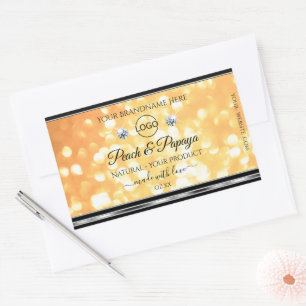 Logotypen orange Glitter Product Label Gnistra Dia Rektangulärt Klistermärke