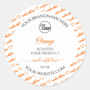 Logotypen Ord Cloud Product Labels White and Orang Runt Klistermärke