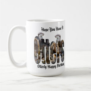 Logotypen Otter och Oterly Grattis på födelsedagen Kaffemugg