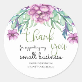 Logotypen Peony Small Business Tack Anpassad Runt Klistermärke
