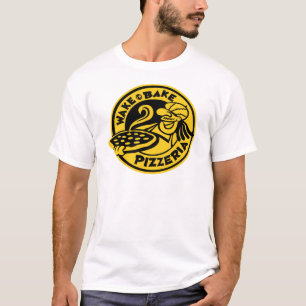 Logotypen Pizza Anpassningsbar för vit kummel och T Shirt