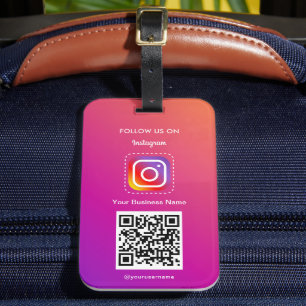 Logotypen professionell Instagram följer mig QR-ko Bagagebricka