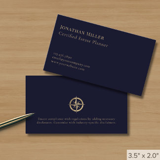 Logotypen professionell Navy Blue Guld Visitkort