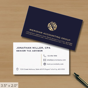 Logotypen professionell Navy Blue Guld Visitkort