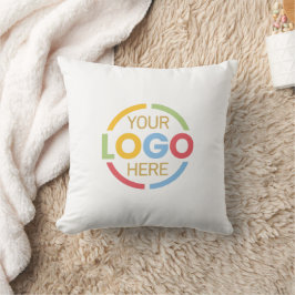 Logotypen Promotional White Company Business Brand Kudde