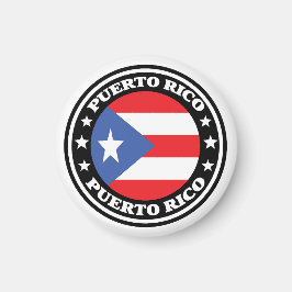 Logotypen Puerto Rico National Flagga Round Magnet