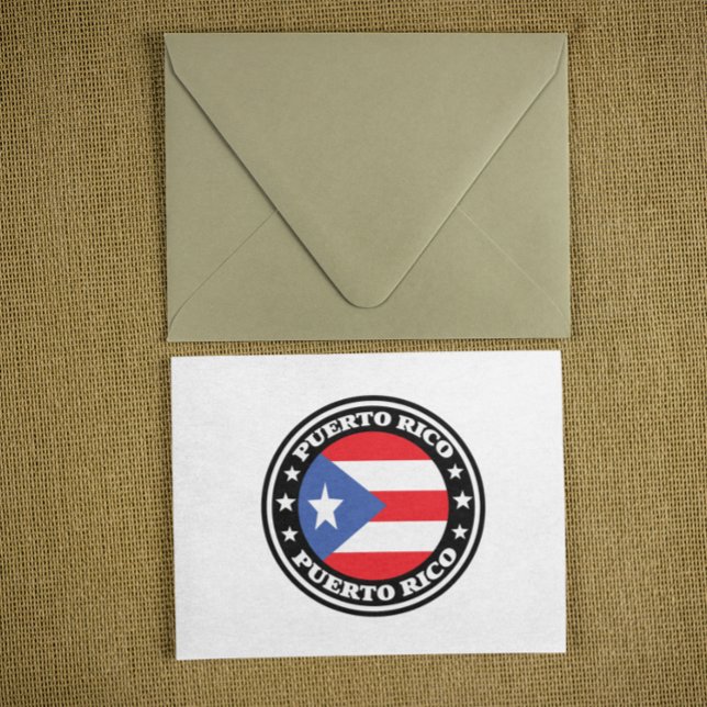 Logotypen Puerto Rico National Flagga Round Vykort (Puerto Rico National Flag Round Logo Postcard)