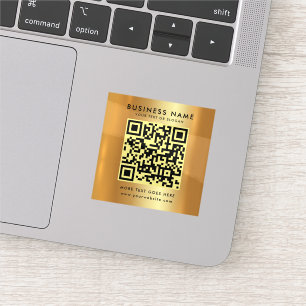 Logotypen QR-kod för Anpassningsbar, mall Faux Gul Klistermärken