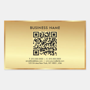 Logotypen QR-kodmall för Anpassningsbar Guld Rektangulärt Klistermärke