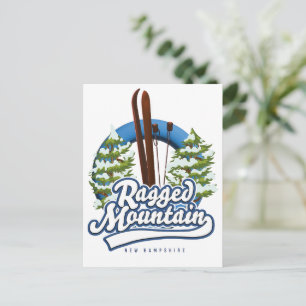 Logotypen Ragged Mountain New Hampshire ski Vykort