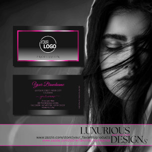 Logotypen Ram vid Luxury Black and White Gradient Visitkort