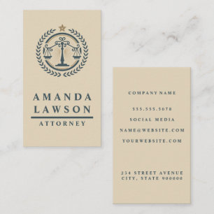 Logotypen Rättslig skala Attorney Visitkort