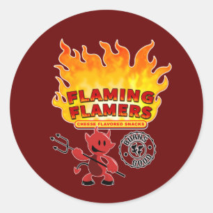 Logotypen Reservation Hundar Flamers Flamers Runt Klistermärke