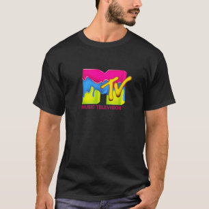 Logotypen Retro för direktuppspelning av MTV Neon T Shirt
