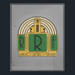Logotypen Retrofuture Arte Deco-Poster för radiofr Poster<br><div class="desc">Logotyp av Radio Retrofuture-kanalen på Youtube,  på begäran av upphovsmannens beskyddare,  För mer information www.radioretrofuture.com</div>
