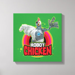 Logotypen Robot Chicken Character Canvastryck