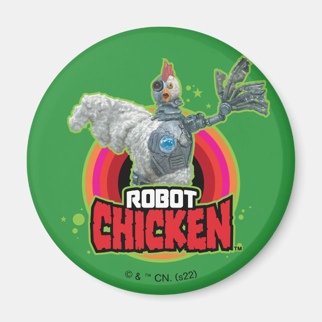 Logotypen Robot Chicken Character Magnet (Framsidan)