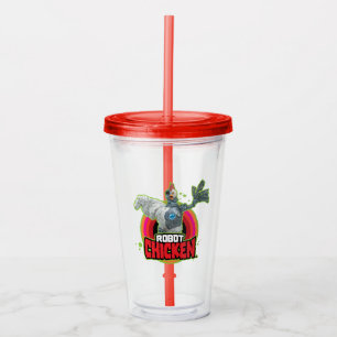 Logotypen Robot Chicken Character Take Away Mugg