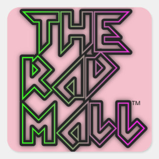 Logotypen "Rocker" från Rad Mall (Rosa) Fyrkantigt Klistermärke