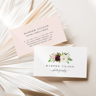 Logotypen Romantik Blommigt Visitkort