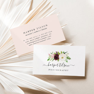Logotypen Romantik Blommigt Visitkort