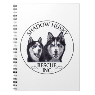 Logotypen Shadow Husky Rädding Anteckningsbok