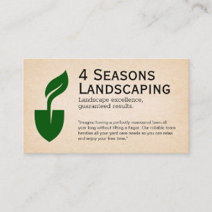 Logotypen Shovel och Löv Landscaper Visitkort