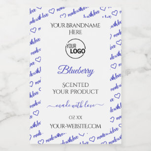 Logotypen snyggt White Blue Ord Cloud Product Labe Mat Etikett