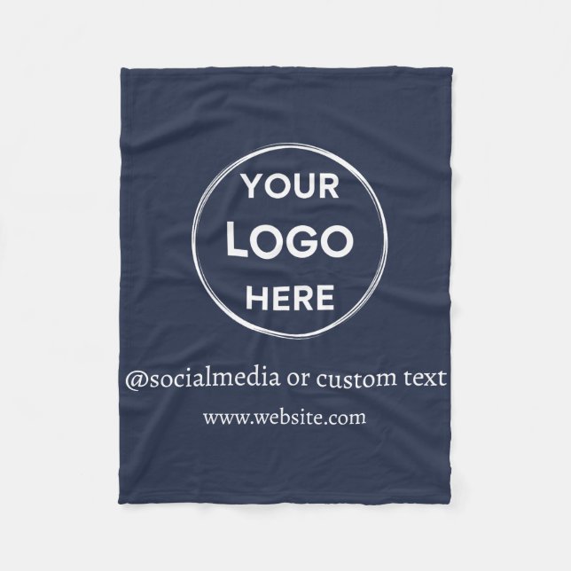 Logotypen Social Media Modern Business - marin blå Fleecefilt (Framsidan)
