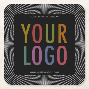 Logotypen Square Black Pulpboard Papper Underläggs Underlägg Papper Kvadrat