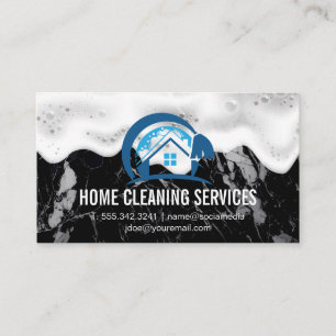 Logotypen Städning hemma Soap Suds Black Marbl Visitkort
