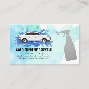 Logotypen Stänk Tvättar Spray Flaska Visitkort