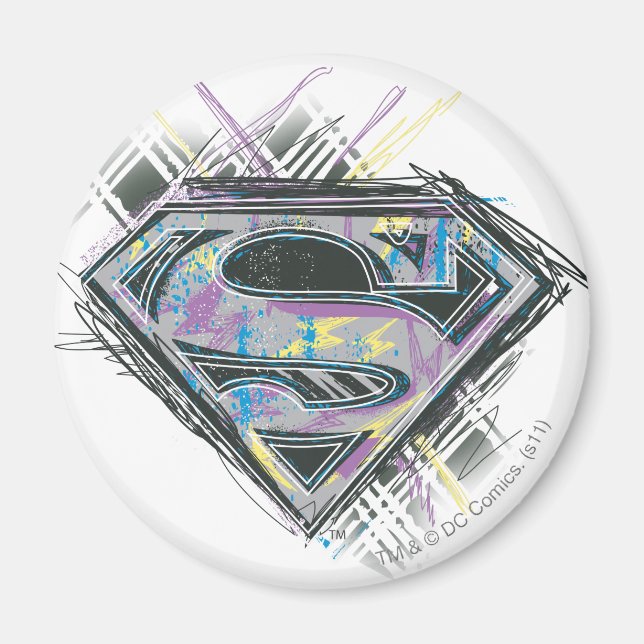 Logotypen Supergirl Scribbles Magnet (Framsidan)