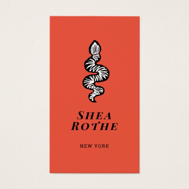 Logotypen Svartvit snake, coola, naturen Visitkort (Framsidan)