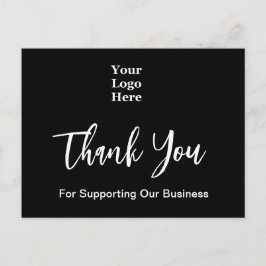 Logotypen tack Script Black and White Business Vykort