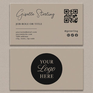 Logotypen Taupe-Neutralt QR Code Professionell Com Visitkort
