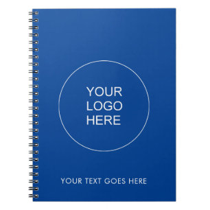 Logotypen Text här Mall Deep Blue Spiral Anteckningsbok