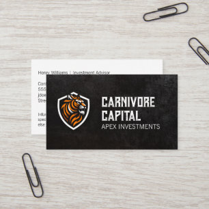 Logotypen Tiger   Sleek Black Struktur Visitkort