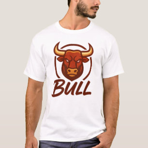 Logotypen till företaget Fierce Bull Head, Kreativ T Shirt