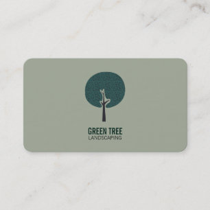 Logotypen träd (naturlig grönt) visitkort