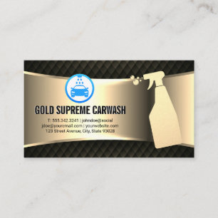 Logotypen Tvätta bil Städning Guld Metallic Serv Visitkort