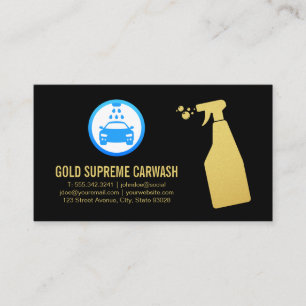 Logotypen Tvätta bil Städning Service Guld Affärs Visitkort