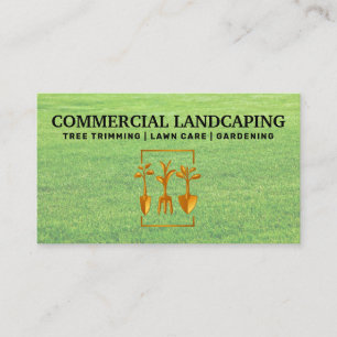 Logotypen Verktyg Gräs Landskap Visitkort