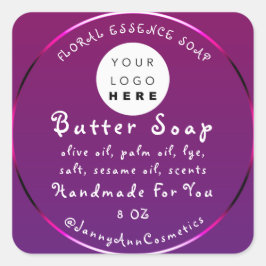 Logotypen VioletPink är gjord av Butter Soap Cosme Fyrkantigt Klistermärke
