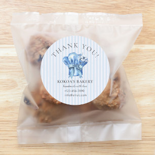 Logotypen Watercolor Blue Chef Hat Bakery Tack Runt Klistermärke