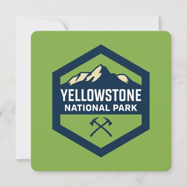 Logotypen Yellowstone National Park Badge Inbjudningar (Framsida)