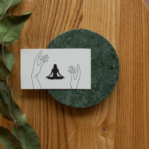 Logotypen Yoga med minimal Professionell i Andlig Visitkort