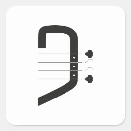 logotypens bashylsa och gitarr fyrkantigt klistermärke