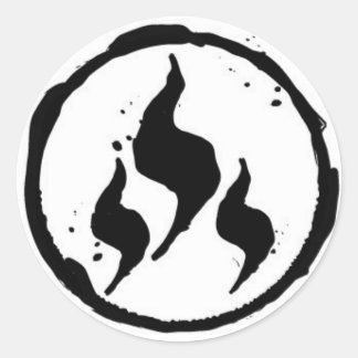 Logotypens fästmärke runt klistermärke