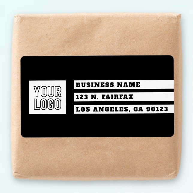 Logotypens geometriska Rand | Svartvitt Fraktsedel (Skapare uppladdad)